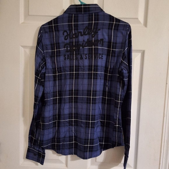 NWT HARLEY DAVIDSON LONG SLEEVE WOVEN PLAID SHIRT - Picture 2 of 11